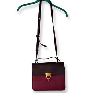 MARKS and Spencer Pink Purple Handbag, Faux Leather Shoulder Bag, Twist Clasp